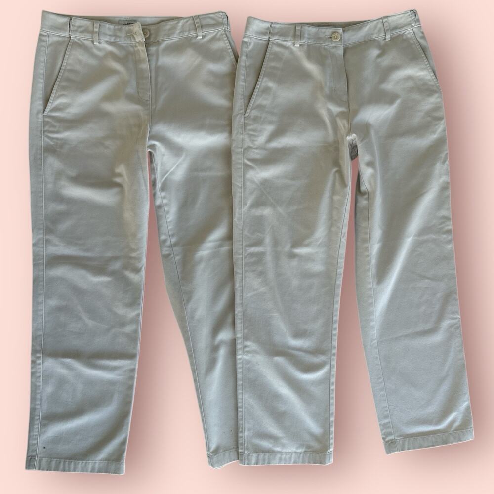 L.L. Bean Women's Straight Leg Pants in Light Gray